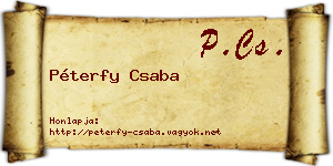 Péterfy Csaba névjegykártya