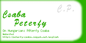 csaba peterfy business card